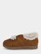 Touch Fasten EE Fit Mock Suede Bootee Slipper - Tan