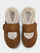 Touch Fasten EE Fit Mock Suede Bootee Slipper - Tan