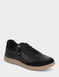 Leather EE Fit Side Zip and Lace Up Trainer - Black
