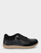 Leather EE Fit Side Zip and Lace Up Trainer - Black