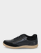 Leather EE Fit Side Zip and Lace Up Trainer - Black