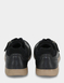 Leather EE Fit Side Zip and Lace Up Trainer - Black