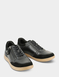 Leather EE Fit Side Zip and Lace Up Trainer - Black