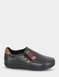 Leather EEE Fit Slip On Shoe with Ortholite Insole - Black