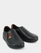 Leather EEE Fit Slip On Shoe with Ortholite Insole - Black
