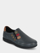 Leather EEE Fit Slip On Shoe with Ortholite Insole - Navy
