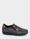 Leather EEE Fit Slip On Shoe with Ortholite Insole - Navy