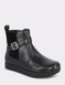EE Fit Leather Buckle Trim Boot - Black
