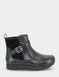 EE Fit Leather Buckle Trim Boot - Black