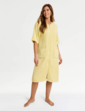 Zip Through Three Quarter Sleeve Dressing Gown - Lemon