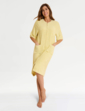 Zip Through Three Quarter Sleeve Dressing Gown - Lemon