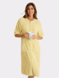 Zip Through Three Quarter Sleeve Dressing Gown - Lemon