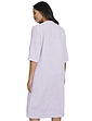 Zip Through Three Quarter Sleeve Dressing Gown - Lilac