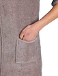 Zip Through Three Quarter Sleeve Dressing Gown - Mocha