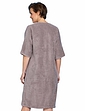 Zip Through Three Quarter Sleeve Dressing Gown - Mocha