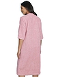 Zip Through Three Quarter Sleeve Dressing Gown - Pink