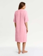 Zip Through Three Quarter Sleeve Dressing Gown - Pink