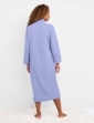 Knitted Zip Embroidered Dressing Gown - Dusky Lavender