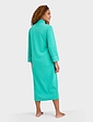 Knitted Zip Embroidered Dressing Gown - Green