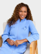 Knitted Zip Embroidered Dressing Gown - Lavender