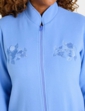 Knitted Zip Embroidered Dressing Gown - Lavender