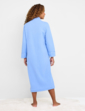 Knitted Zip Embroidered Dressing Gown - Lavender