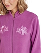 Knitted Zip Embroidered Dressing Gown - Mauve