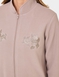 Knitted Zip Embroidered Dressing Gown - Mushroom