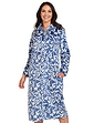 Supersoft Printed Zip Dressing Gown - Navy