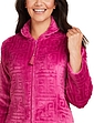 Supersoft Embossed Zip Dressing Gown Raspberry