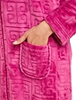 Supersoft Embossed Zip Dressing Gown Raspberry