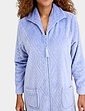 Supersoft Embossed Zip Dressing Gown - Blue