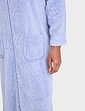 Supersoft Embossed Zip Dressing Gown - Blue