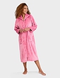 Supersoft Embossed Zip Dressing Gown - Pink