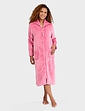 Supersoft Embossed Zip Dressing Gown - Pink