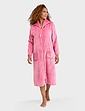 Supersoft Embossed Zip Dressing Gown - Pink