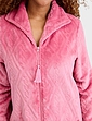 Supersoft Embossed Zip Dressing Gown - Pink