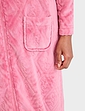 Supersoft Embossed Zip Dressing Gown - Pink