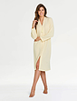 Waffle Zip Through Dressing Gown - Lemon