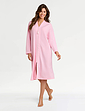 Waffle Zip Through Dressing Gown - Pink