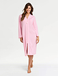 Waffle Zip Through Dressing Gown - Pink