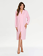 Waffle Zip Through Dressing Gown - Pink