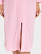 Waffle Zip Through Dressing Gown - Pink