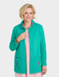 Button Through Embroidered Bed Jacket - Green