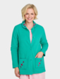 Button Through Embroidered Bed Jacket - Green