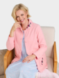 Button Through Embroidered Bed Jacket - Pink