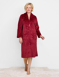 Supersoft Embossed Zip Dressing Gown - Wine