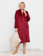 Supersoft Embossed Zip Dressing Gown - Wine