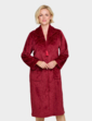 Supersoft Embossed Zip Dressing Gown - Wine