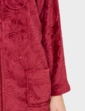 Supersoft Embossed Zip Dressing Gown - Wine